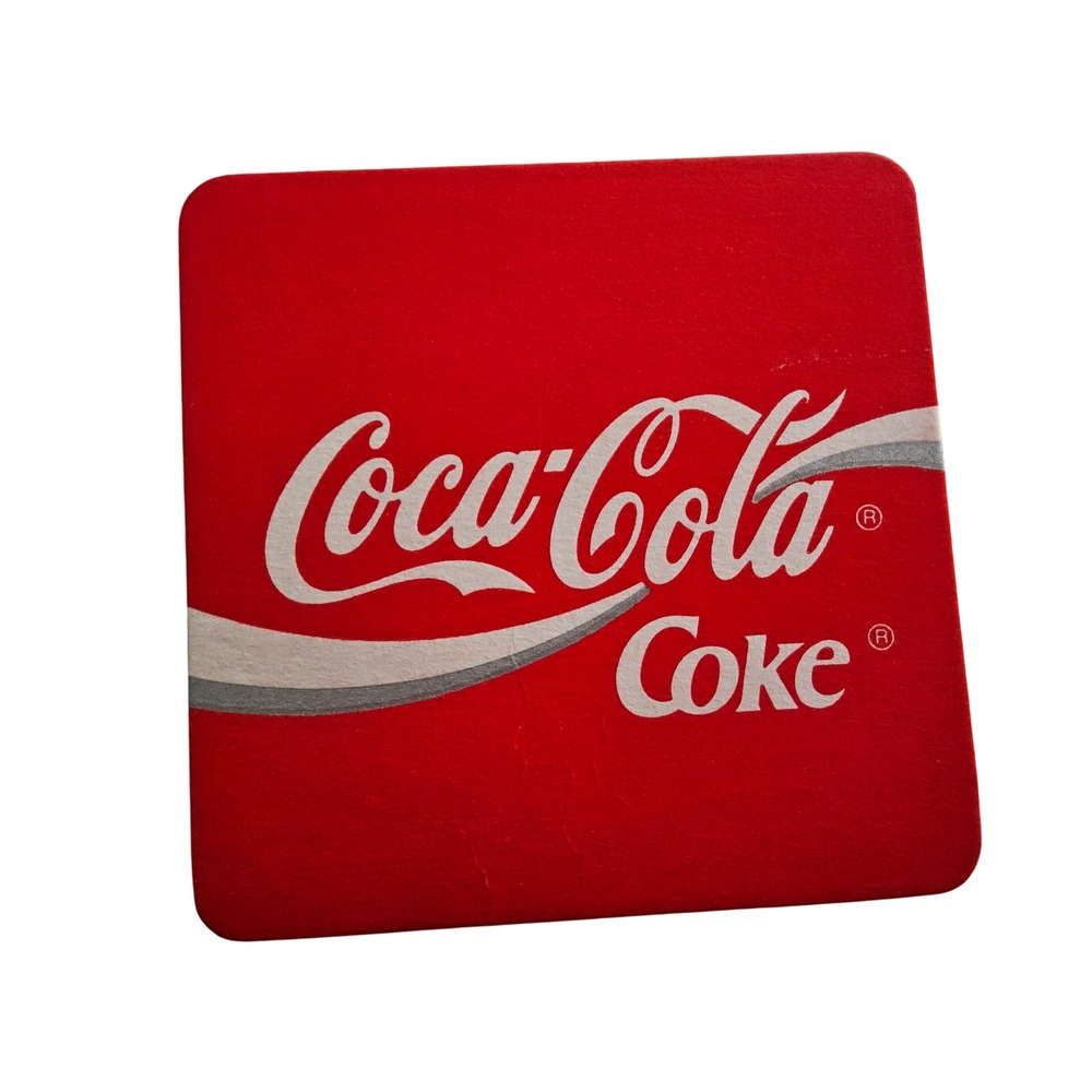 Coca Cola Coke Red Square Drink Coaster Barware Advertising Collectible‎